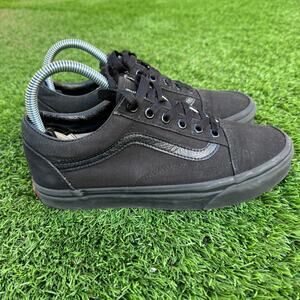 Vans‎ Old Skool Skateboarding Shoes Sneakers Lace Up Triple Black Size M6 W7.5